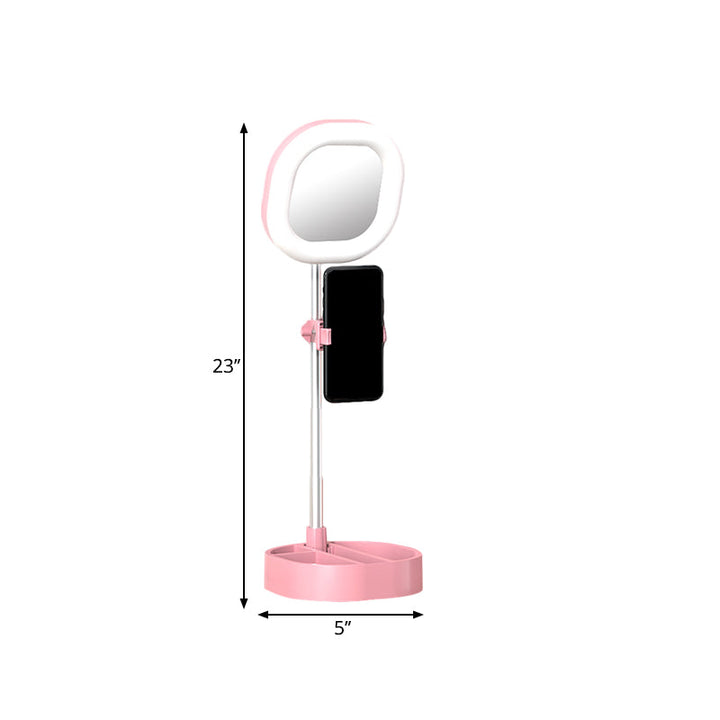 Lisslune | Square LED Mirror Light Simple Style Metallic Black/Pink/Blue Finish Fill Light with USB Connection