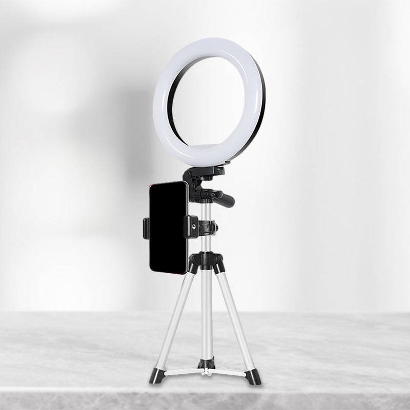 Lisslune | Circle Metallic Vanity Lighting Modern Style Black USB LED Fill Flash Light with Tripod Design
