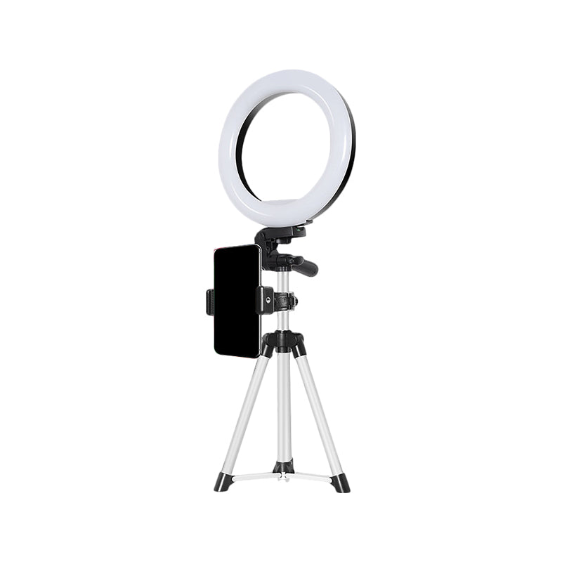 Lisslune | Circle Metallic Vanity Lighting Modern Style Black USB LED Fill Flash Light with Tripod Design