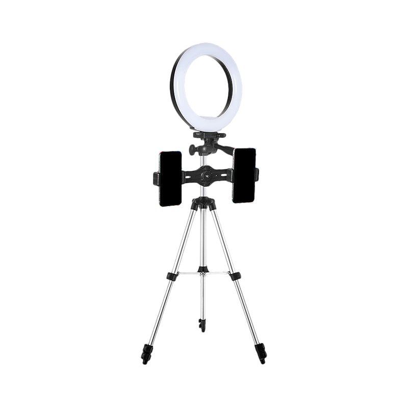 Lisslune | Circle Metallic Vanity Lighting Modern Style Black USB LED Fill Flash Light with Tripod Design