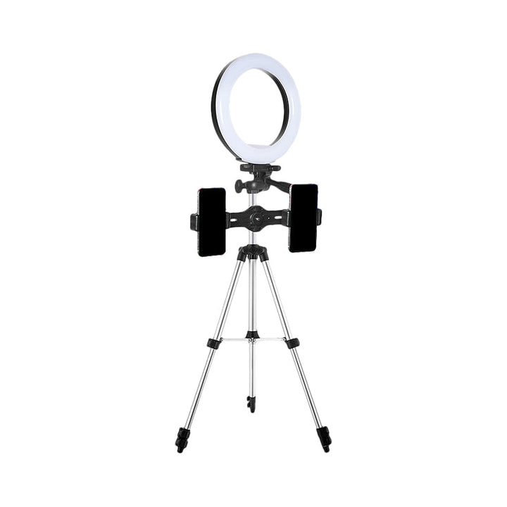 Lisslune | Circle Metallic Vanity Lighting Modern Style Black USB LED Fill Flash Light with Tripod Design