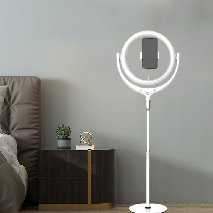 Lisslune | Modern LED Mirror Lamp Black/White Rotatable Ring USB Live Fill Lamp with Metal Shade