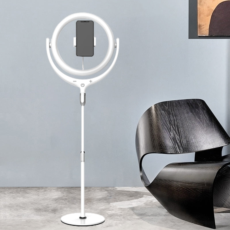 Lisslune | Modern LED Mirror Lamp Black/White Rotatable Ring USB Live Fill Lamp with Metal Shade