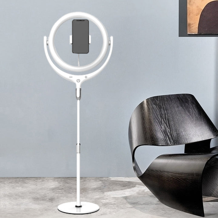 Lisslune | Modern LED Mirror Lamp Black/White Rotatable Ring USB Live Fill Lamp with Metal Shade