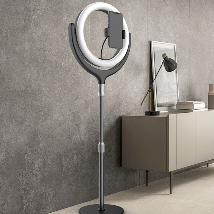 Lisslune | Modern LED Mirror Lamp Black/White Rotatable Ring USB Live Fill Lamp with Metal Shade