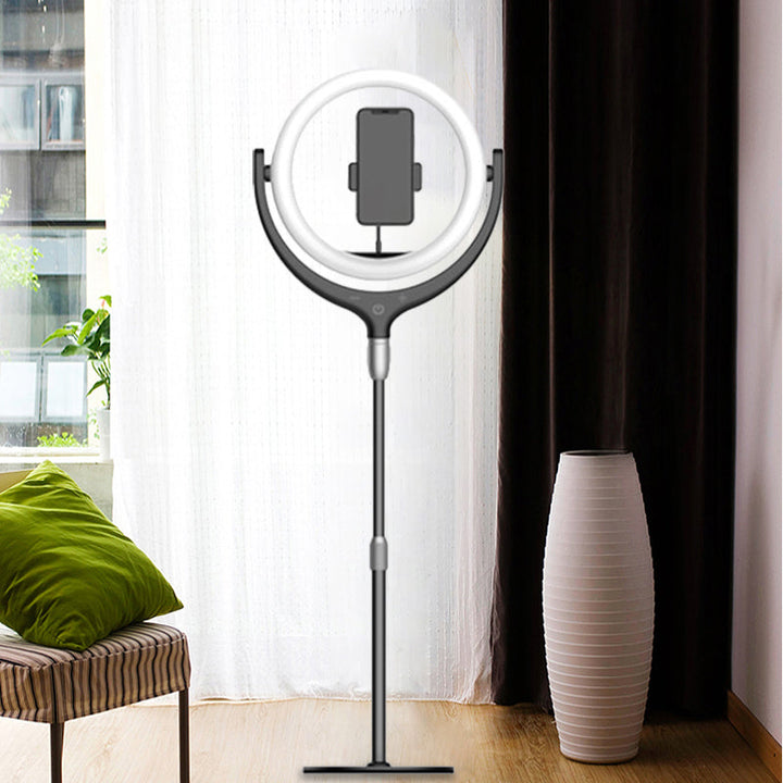 Lisslune | Modern LED Mirror Lamp Black/White Rotatable Ring USB Live Fill Lamp with Metal Shade