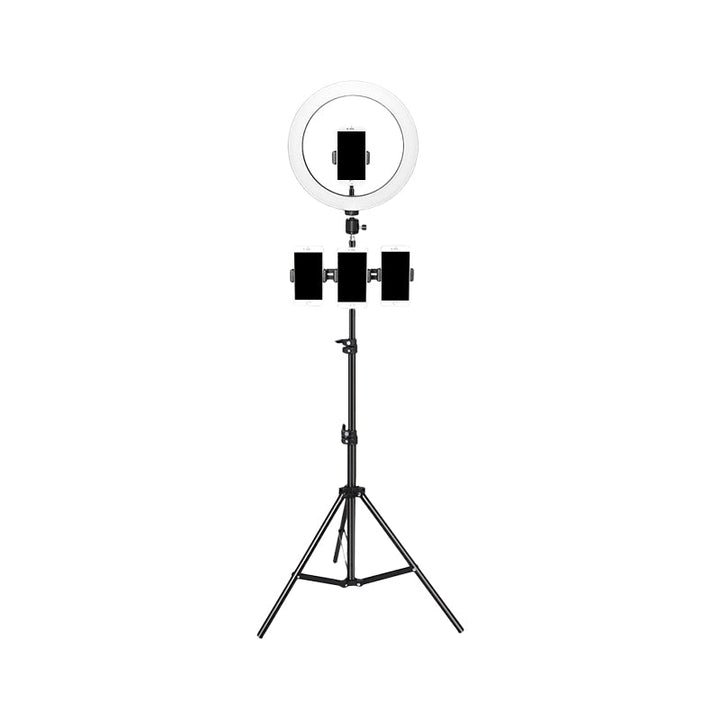 Lisslune | Minimalistic Round Mirror Light Metal Mobile Holder Design LED Fill Lighting in Black