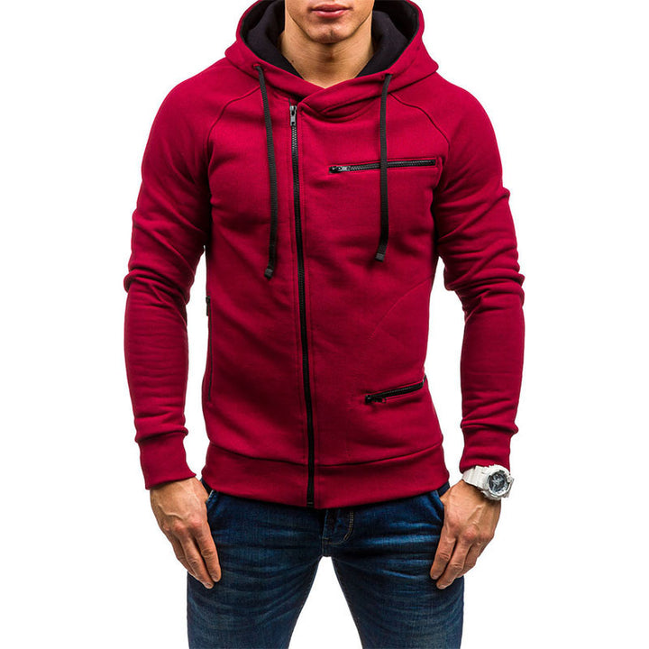 Men's hooded jacket with modern zipper and contrasting details Lisslune