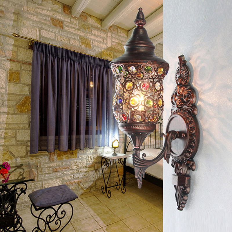 Skørter | Antique Copper Urn Wall Lamp Bohemian Metal 1 Lamp Bedroom Wall-mounted Lighting