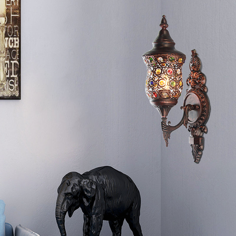 Skørter | Antique Copper Urn Wall Lamp Bohemian Metal 1 Lamp Bedroom Wall-mounted Lighting
