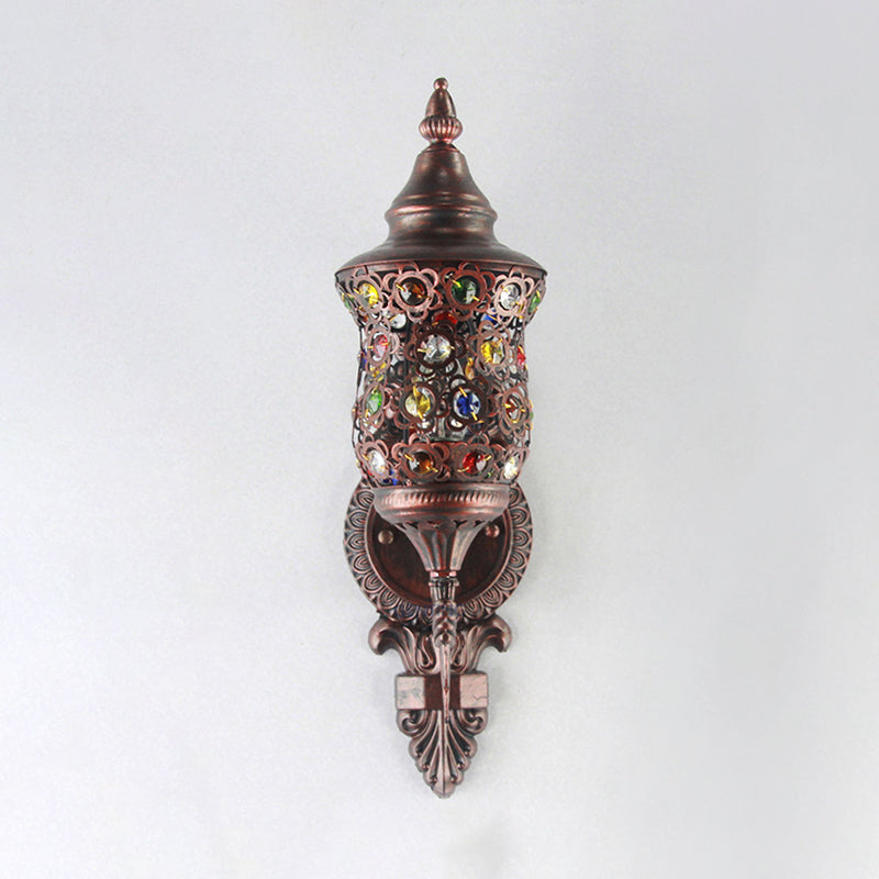 Skørter | Antique Copper Urn Wall Lamp Bohemian Metal 1 Lamp Bedroom Wall-mounted Lighting