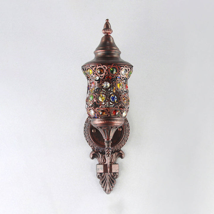 Skørter | Antique Copper Urn Wall Lamp Bohemian Metal 1 Lamp Bedroom Wall-mounted Lighting