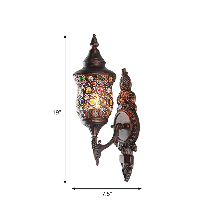 Skørter | Antique Copper Urn Wall Lamp Bohemian Metal 1 Lamp Bedroom Wall-mounted Lighting