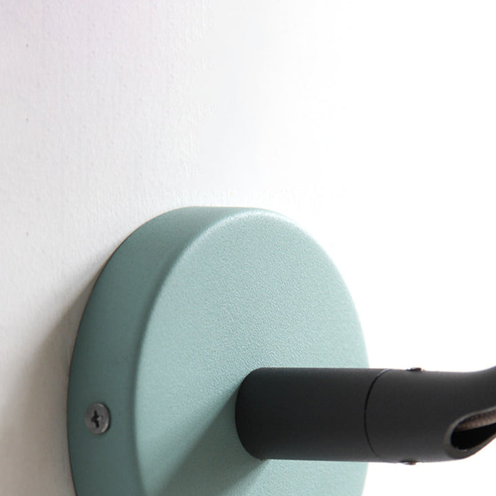 Lisslune | Cylindrical Wood Wall-Mounted Light Minimalism 1 Light Yellow/Blue/Green Wall Light for Bathroom
