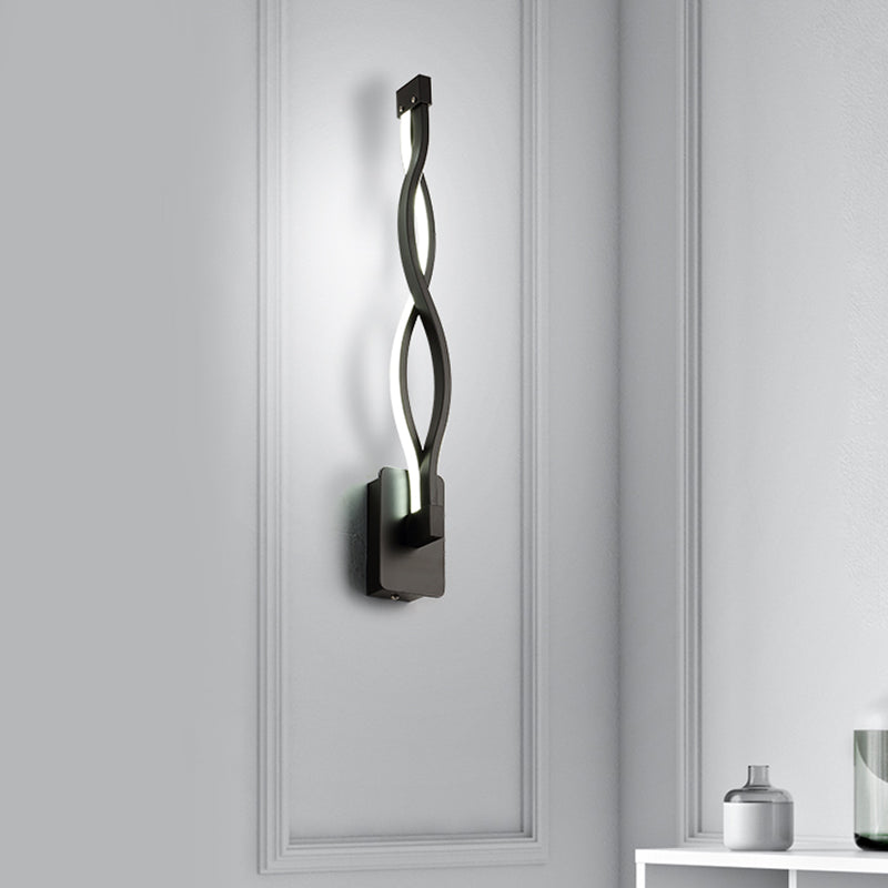 Lisslune | Stranded Stair Wall Lighting Ideas Metal Minimalism LED Wall Light in Warm/White Light, Black/White