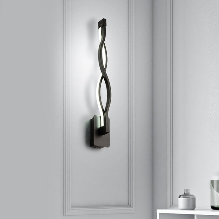 Lisslune | Stranded Stair Wall Lighting Ideas Metal Minimalism LED Wall Light in Warm/White Light, Black/White