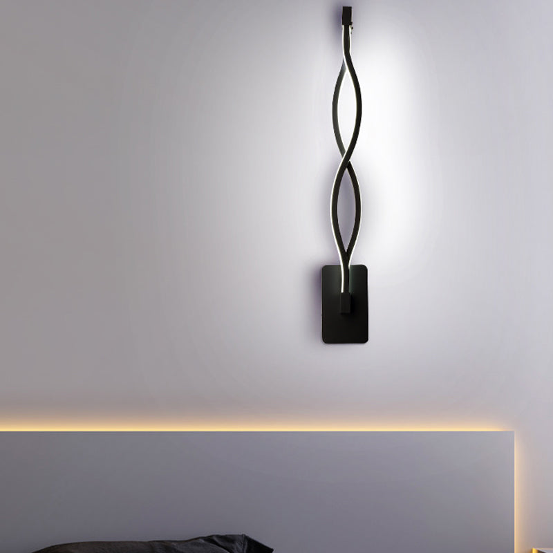 Lisslune | Stranded Stair Wall Lighting Ideas Metal Minimalism LED Wall Light in Warm/White Light, Black/White