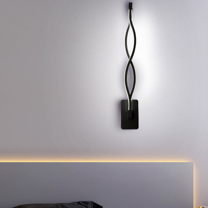 Lisslune | Stranded Stair Wall Lighting Ideas Metal Minimalism LED Wall Light in Warm/White Light, Black/White