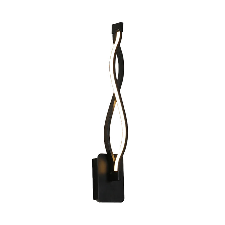 Lisslune | Stranded Stair Wall Lighting Ideas Metal Minimalism LED Wall Light in Warm/White Light, Black/White