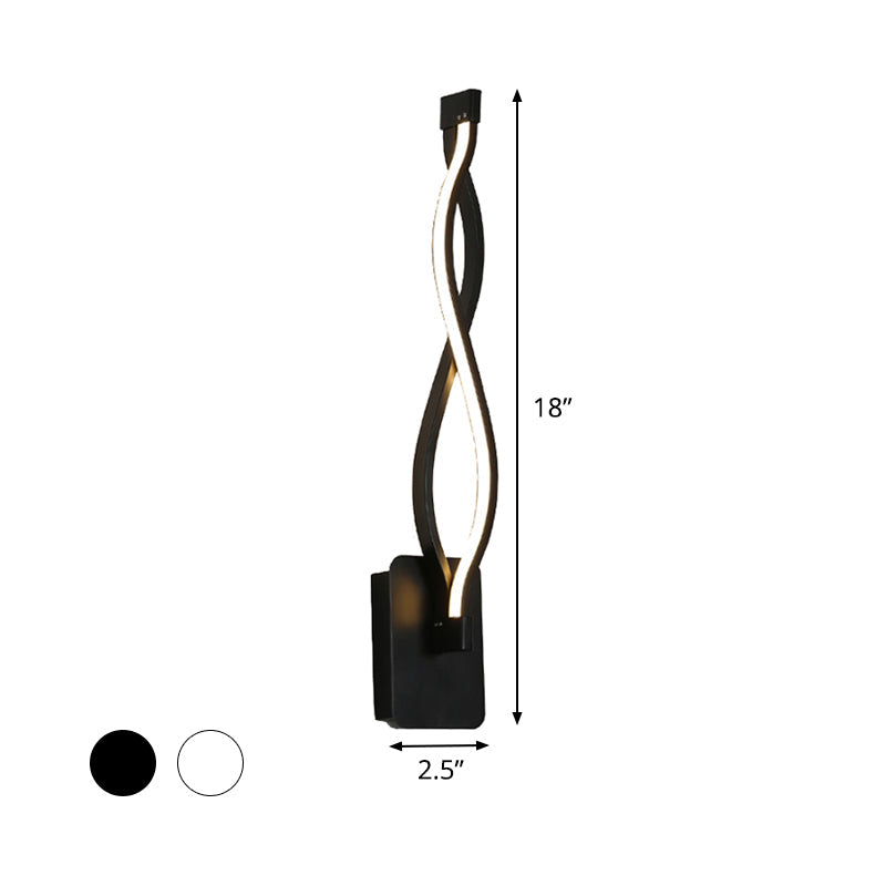Lisslune | Stranded Stair Wall Lighting Ideas Metal Minimalism LED Wall Light in Warm/White Light, Black/White