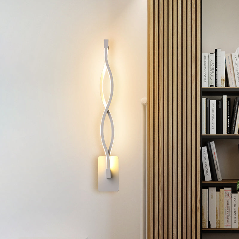 Lisslune | Stranded Stair Wall Lighting Ideas Metal Minimalism LED Wall Light in Warm/White Light, Black/White