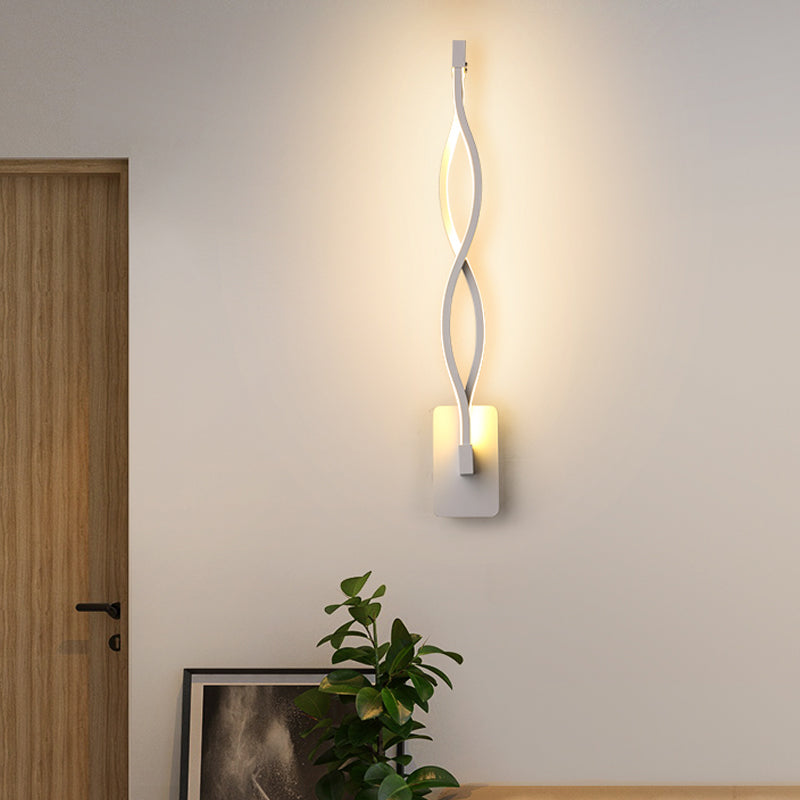Lisslune | Stranded Stair Wall Lighting Ideas Metal Minimalism LED Wall Light in Warm/White Light, Black/White