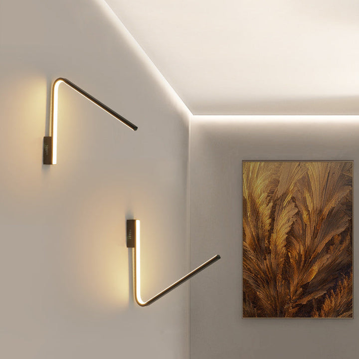 Lisslune | Minimalist V-shaped Wall Lamp Kit Silica Gel Corridor LED Wall Light in Warm/White Light, Black/White