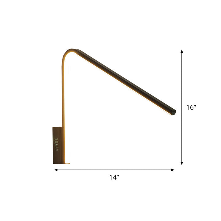 Lisslune | Minimalist V-shaped Wall Lamp Kit Silica Gel Corridor LED Wall Light in Warm/White Light, Black/White