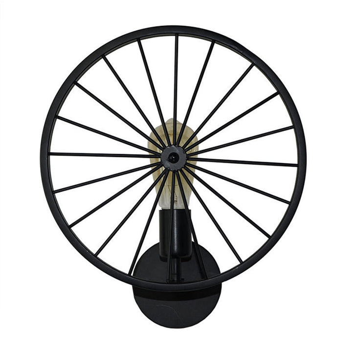 Lisslune | 1 Bulb Metal Wall Lighting Vintage Black Version Wheel Restaurant Wall Lamp