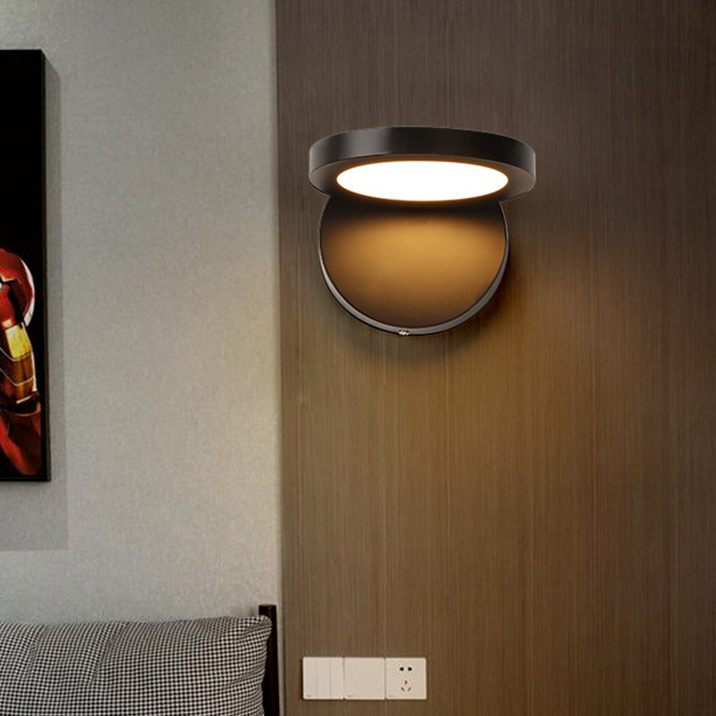 Lisslune | Acrylic Rotating Lens Wall Light Simplicity White/Black LED Wall Lights Fixture in Warm/White Light