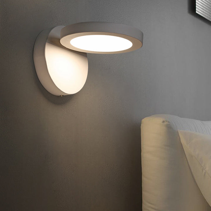 Lisslune | Acrylic Rotating Lens Wall Light Simplicity White/Black LED Wall Lights Fixture in Warm/White Light
