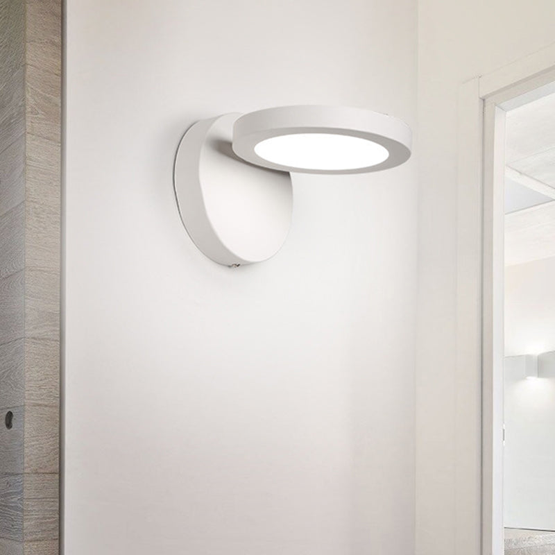 Lisslune | Acrylic Rotating Lens Wall Light Simplicity White/Black LED Wall Lights Fixture in Warm/White Light