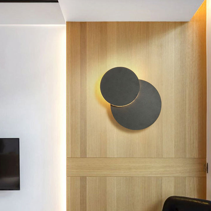 Skørter | Rotatable Disc Built-in Wall Lamp Nordic Metal Black/White LED Wall Lamp in Warm/White Light