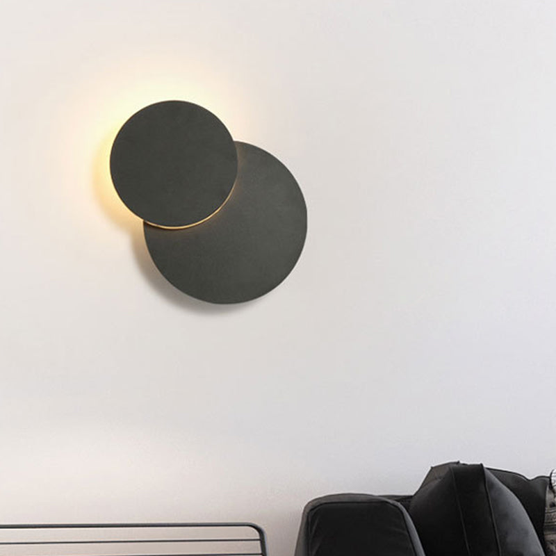 Skørter | Rotatable Disc Built-in Wall Lamp Nordic Metal Black/White LED Wall Lamp in Warm/White Light