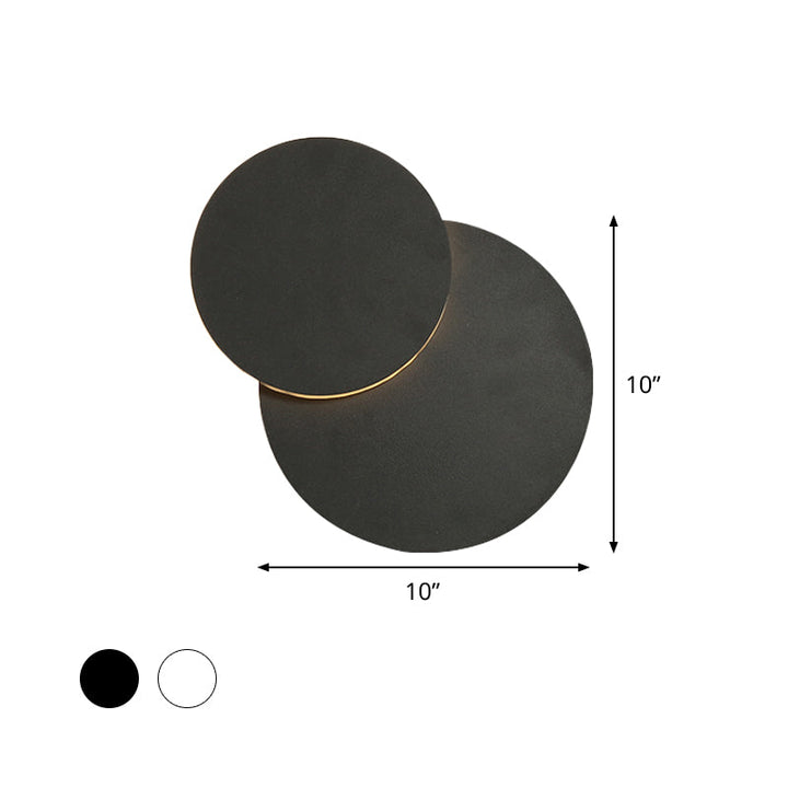 Skørter | Rotatable Disc Built-in Wall Lamp Nordic Metal Black/White LED Wall Lamp in Warm/White Light