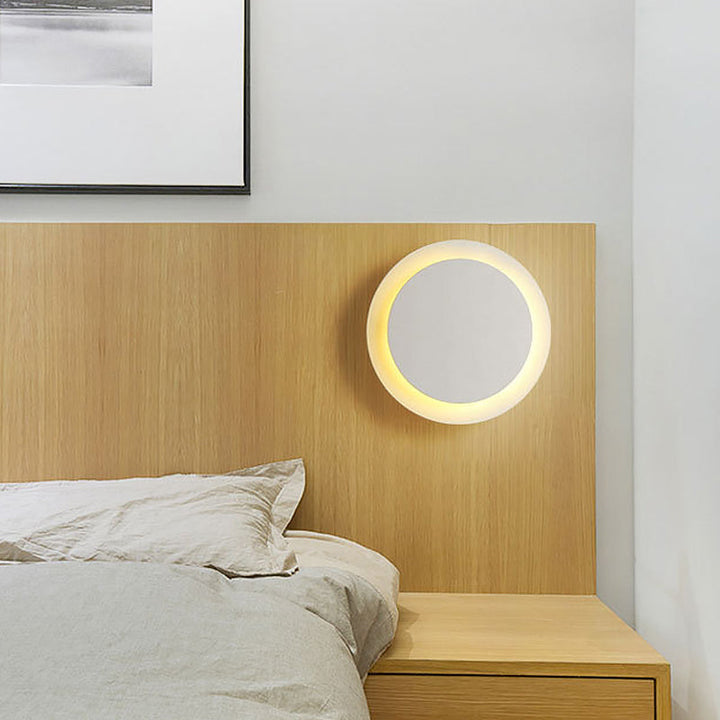 Skørter | Rotatable Disc Built-in Wall Lamp Nordic Metal Black/White LED Wall Lamp in Warm/White Light