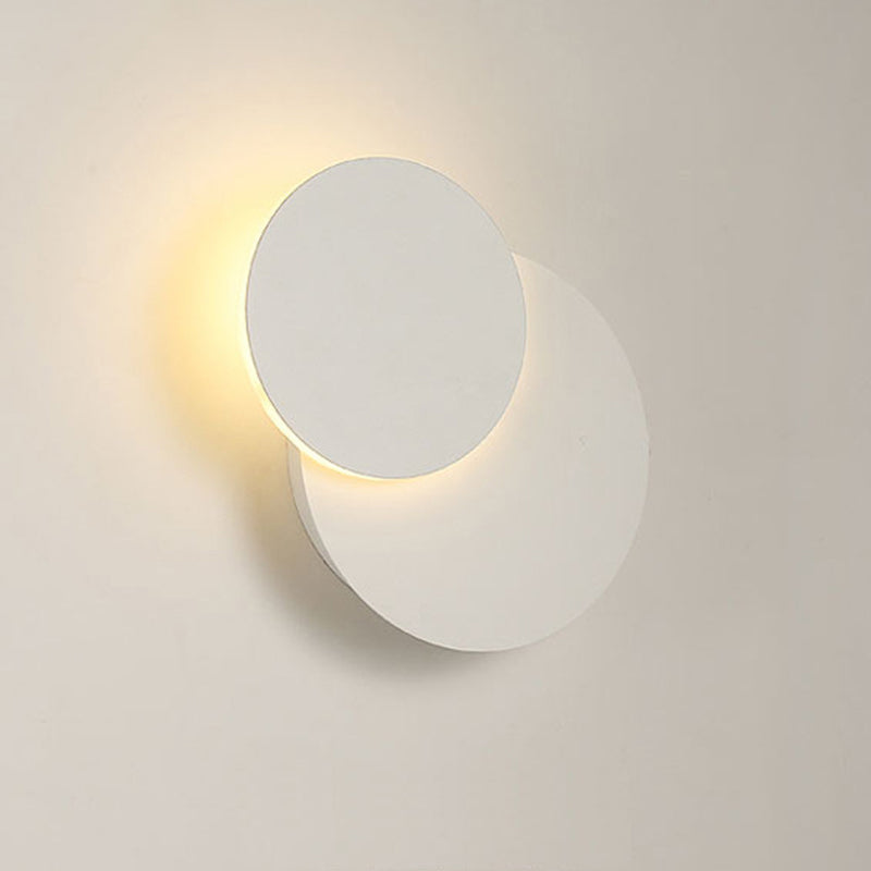 Skørter | Rotatable Disc Built-in Wall Lamp Nordic Metal Black/White LED Wall Lamp in Warm/White Light