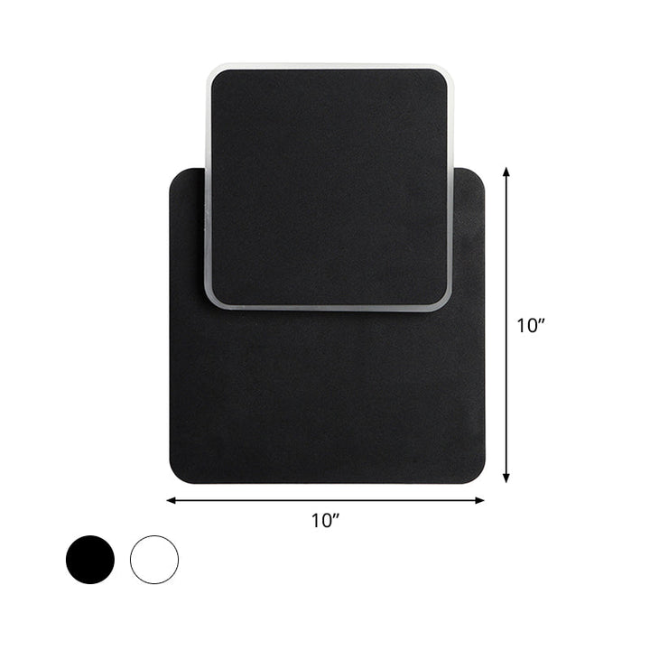 Lisslune | Nordic Squared Movable Wall Lamp Iron Living Room LED Ceiling Mount Wall Light in Black/White with Acrylic Shade, Warm/White Light