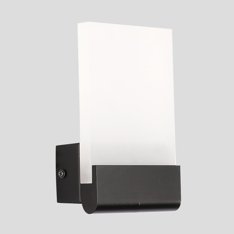 Lisslune | Rectangular Pad Wall Mount Light Minimalist Acrylic Black/White LED Wall Lamp for Nightstand, Warm/White Light