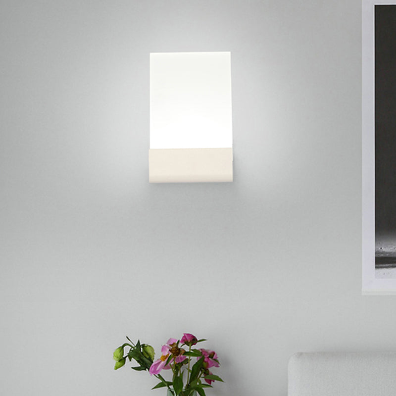 Lisslune | Rectangular Pad Wall Mount Light Minimalist Acrylic Black/White LED Wall Lamp for Nightstand, Warm/White Light