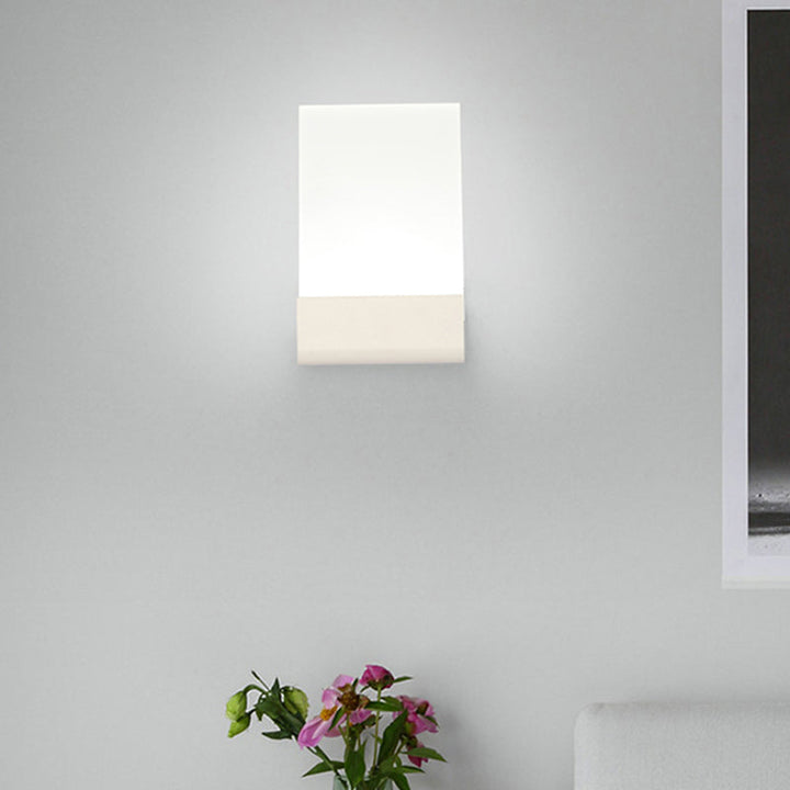 Lisslune | Rectangular Pad Wall Mount Light Minimalist Acrylic Black/White LED Wall Lamp for Nightstand, Warm/White Light
