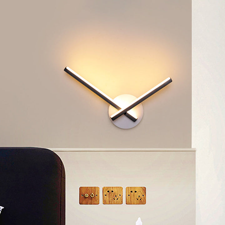 Lisslune | Acrylic Cross Wall Lighting Ideas Minimalism Black/White LED Wall Lamp in Warm/White Light for Nightstand