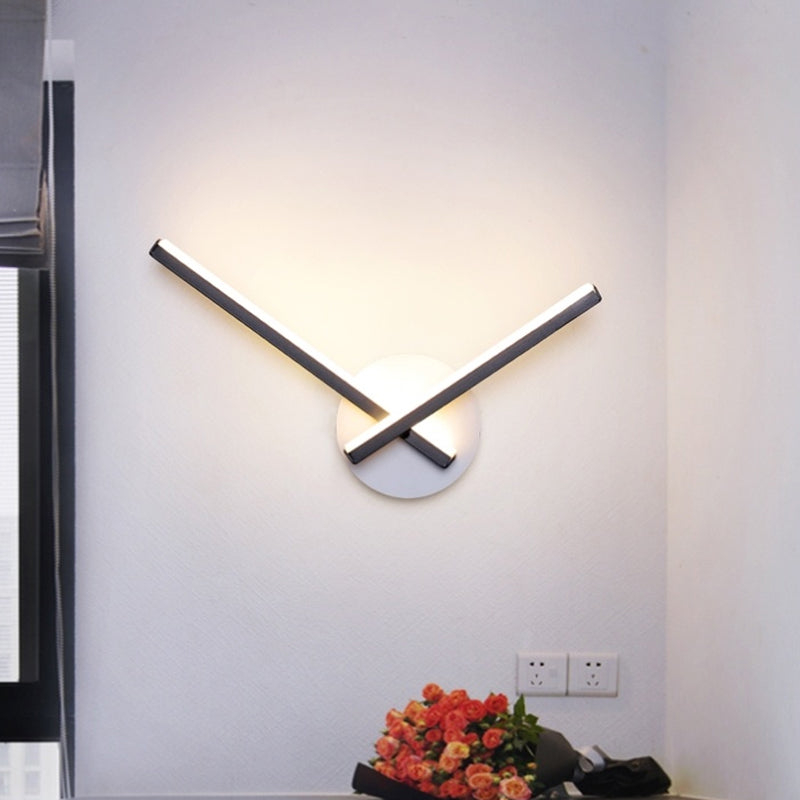 Lisslune | Acrylic Cross Wall Lighting Ideas Minimalism Black/White LED Wall Lamp in Warm/White Light for Nightstand