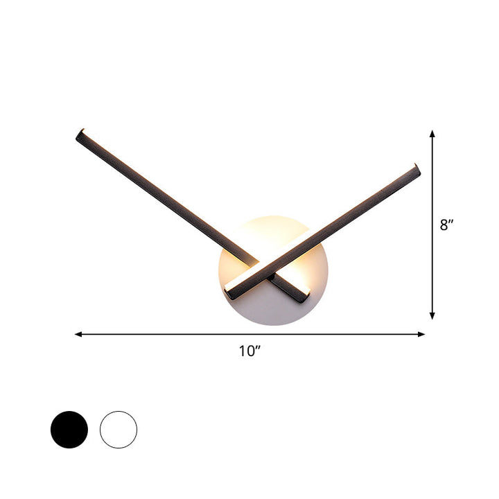 Lisslune | Acrylic Cross Wall Lighting Ideas Minimalism Black/White LED Wall Lamp in Warm/White Light for Nightstand
