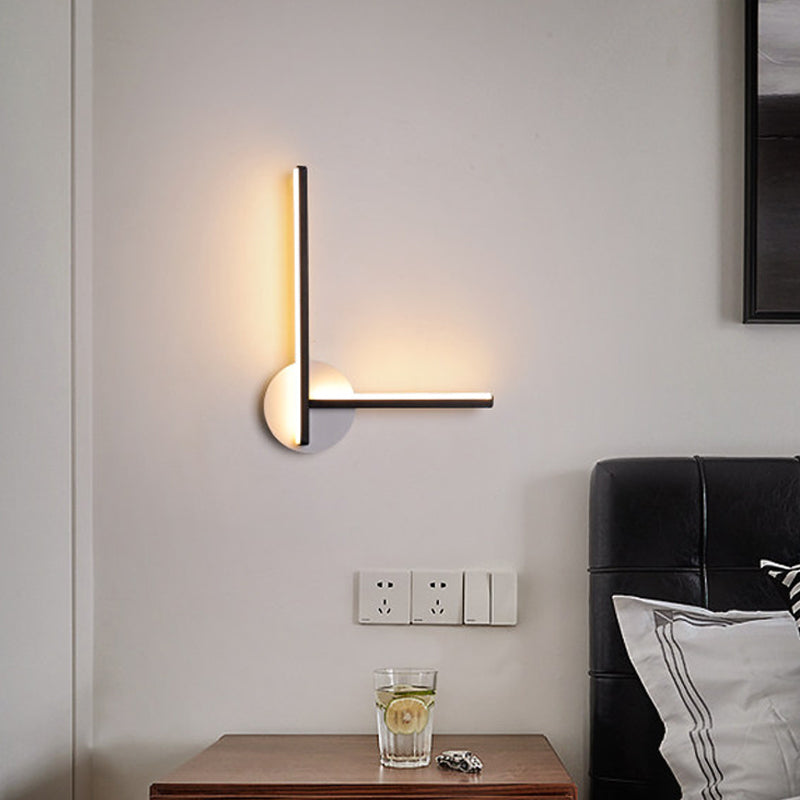 Lisslune | Acrylic Cross Wall Lighting Ideas Minimalism Black/White LED Wall Lamp in Warm/White Light for Nightstand