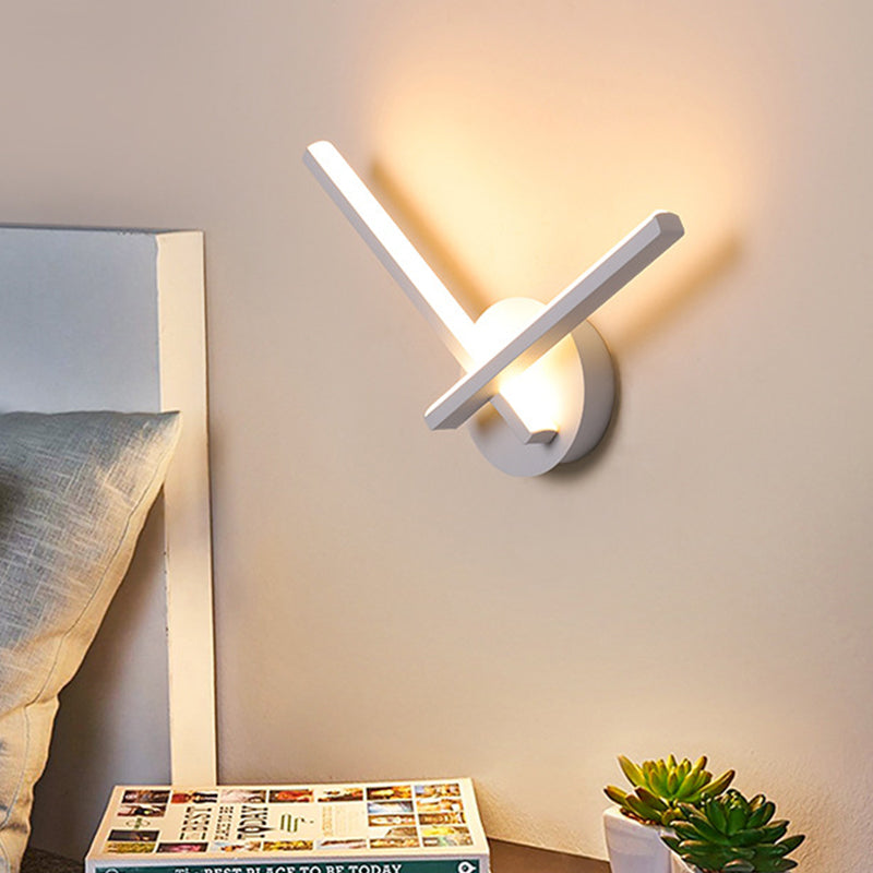 Lisslune | Acrylic Cross Wall Lighting Ideas Minimalism Black/White LED Wall Lamp in Warm/White Light for Nightstand