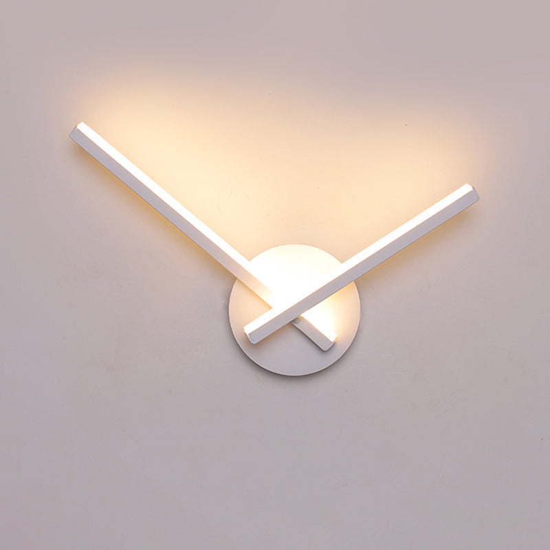 Lisslune | Acrylic Cross Wall Lighting Ideas Minimalism Black/White LED Wall Lamp in Warm/White Light for Nightstand