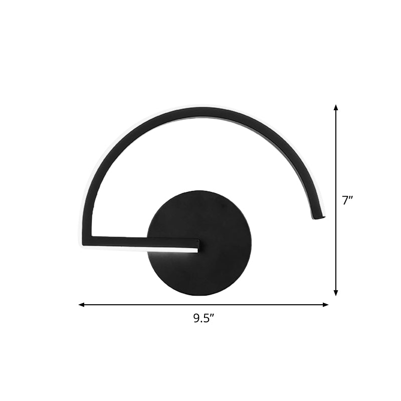 Lisslune | Minimalistic Half-Round Metal Wall Lamp Ideas LED Wall-Mounted Lighting with Open Design, Warm/White Light