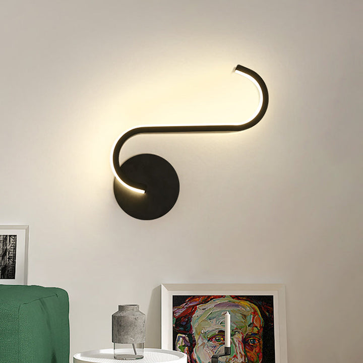 Lisslune | Circular Nightstand Wall Light Aluminum Simple LED Wall Light in Black, Warm/White Light