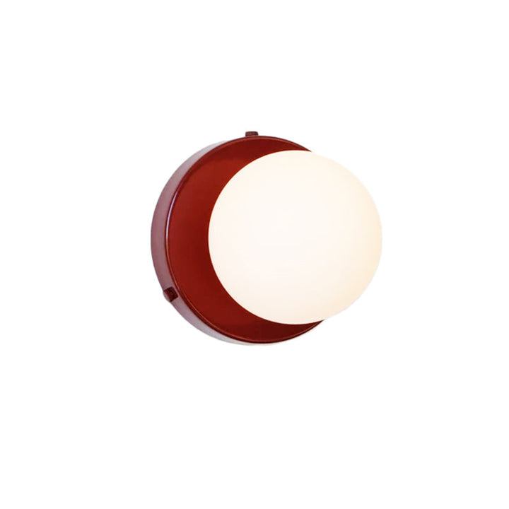 Lisslune | Macaron Globule Small Wall Spotlight Milk Glass 1 Light Bathroom Wall Lamp Fixture in Pink/Green/Burgundy